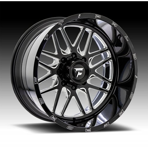 Fittipaldi Offroad Forged FTF18 Gloss Black Milled Custom Truck Wheels 1